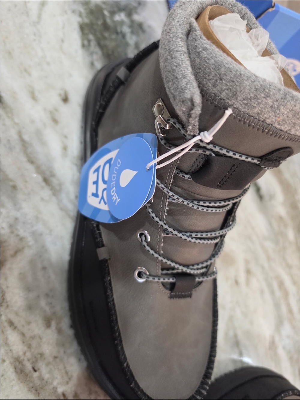 NWT Hey Dude Men’s Bradley Boots Granite Grey Sz 9